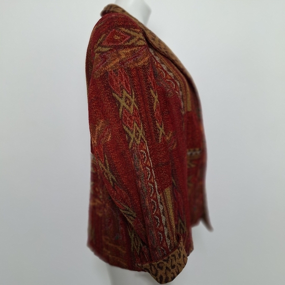 Coldwater Creek Multicolor Tapestry Animal Print Indie Sleaze Jacket Size PL - Picture 12 of 15